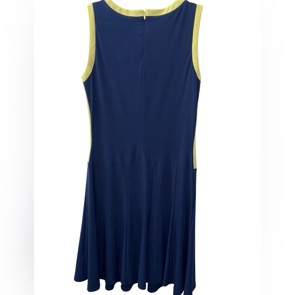 Lauren Ralph Lauren Navy and Yellow Midi Dress - Picture 2 of 7